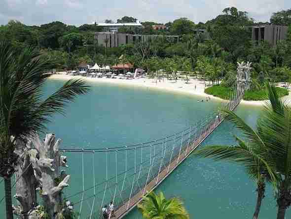 Siloso Beach on Sentosa Island Singapore