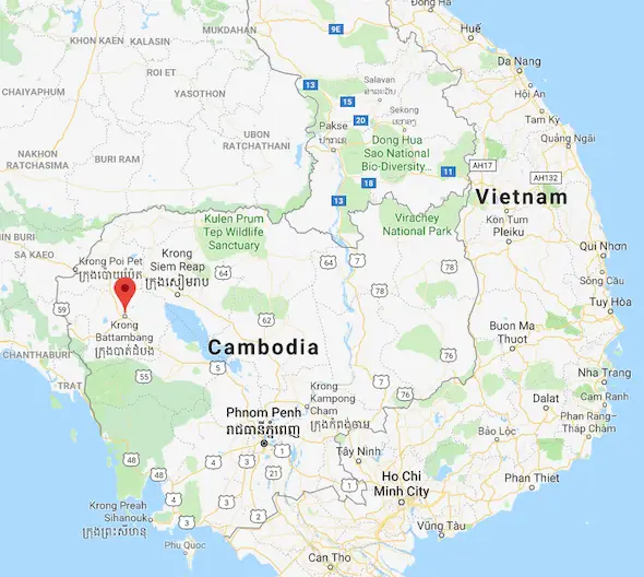 Battambang Cambodia on the Map