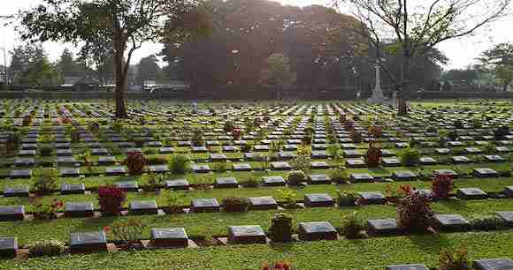 Chung Kai War Cemetery in Kanchanaburi Thailand
